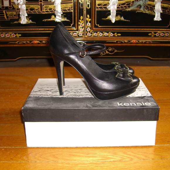 KENSIE BLACK MARY JANE PLATFORM HIGH HEEL SHOE 7.5 - Picture 4 of 6